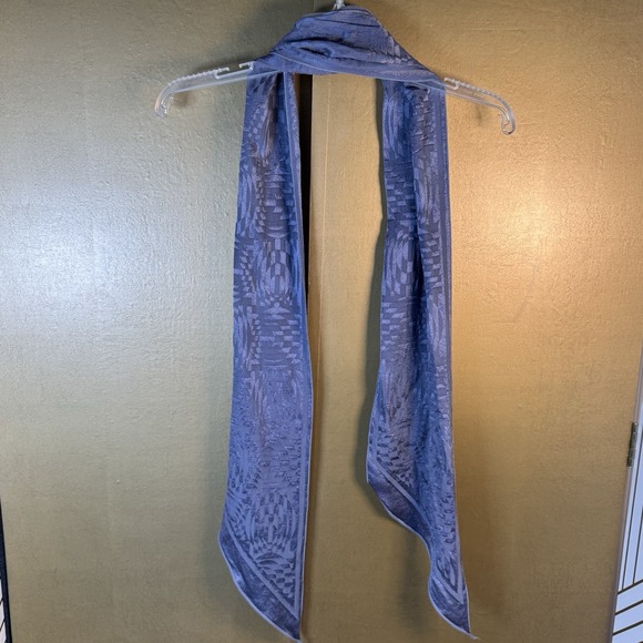 Marc Jacob's 100% Silk Scarf Purple Two Tone Geometric Pointed Ends - Picture 6 of 16